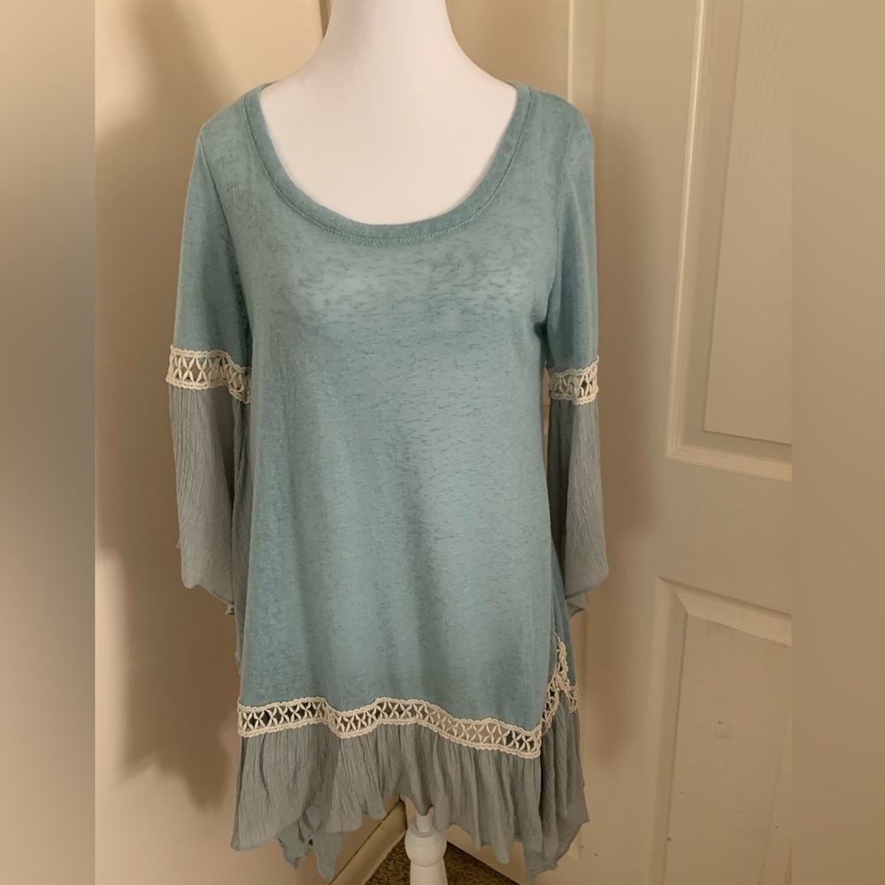 Romantic seafoam green tunic